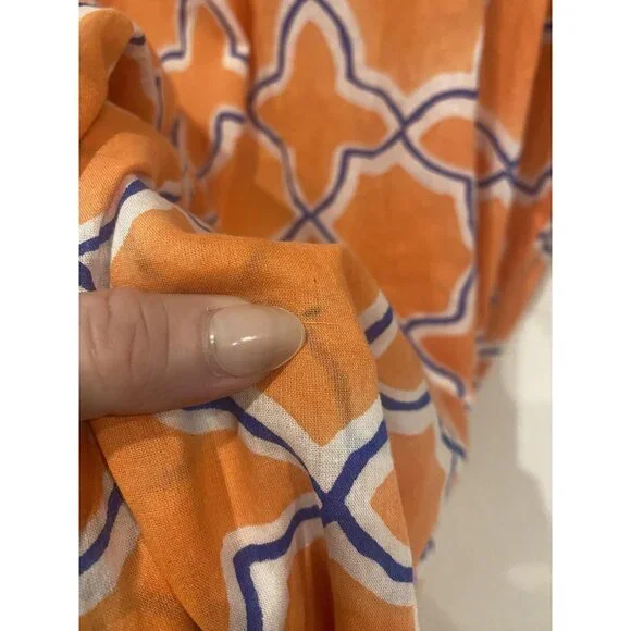 Roberta Roller Rabbit Dress Womens Small Orange Print Boho Tunic Cover Up Beach - Picture 5 of 5